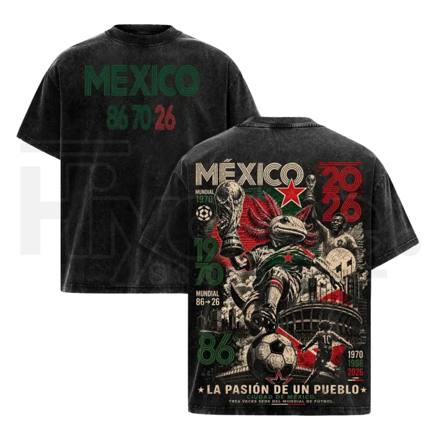 Mexico 86 70 26 United World Football Tour Vintage T-Shirt – Retro Axolotl Soccer Graphic Tee