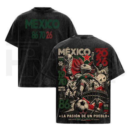 Mexico 86 70 26 United World Football Tour Vintage T-Shirt – Retro Axolotl Soccer Graphic Tee