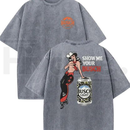 Y2K Pin Up Cowgirl Washed Black Graphic Tee