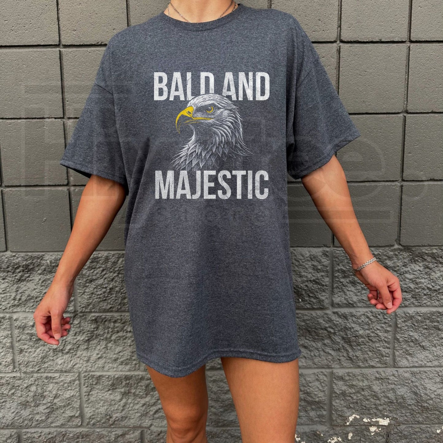 Bald and Majestic Sarcastic Eagle T-Shirt – Funny Novelty Vintage Navy Tee