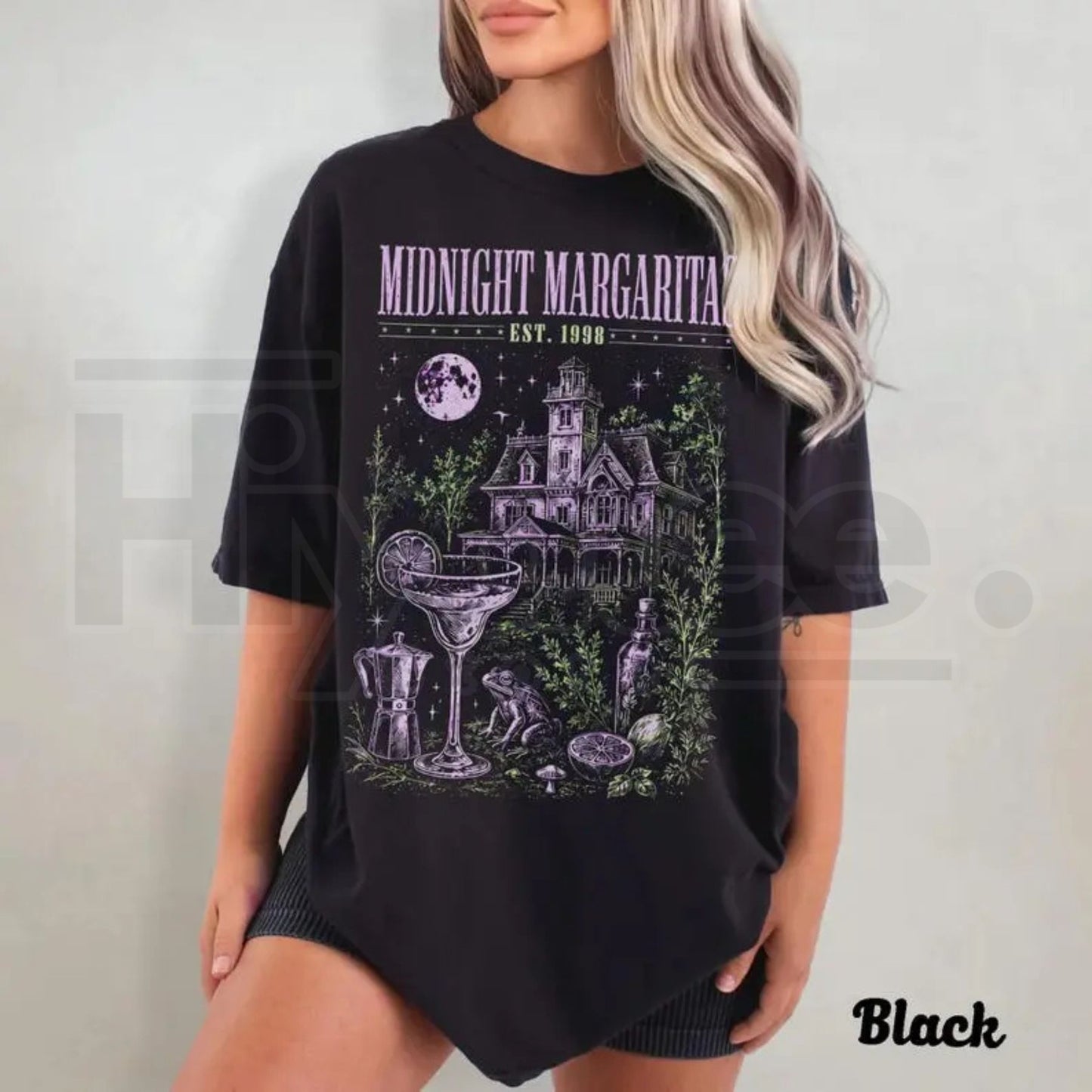 Midnight Margaritas Comfort Colors Shirt Witchy Cocktail Halloween Tee