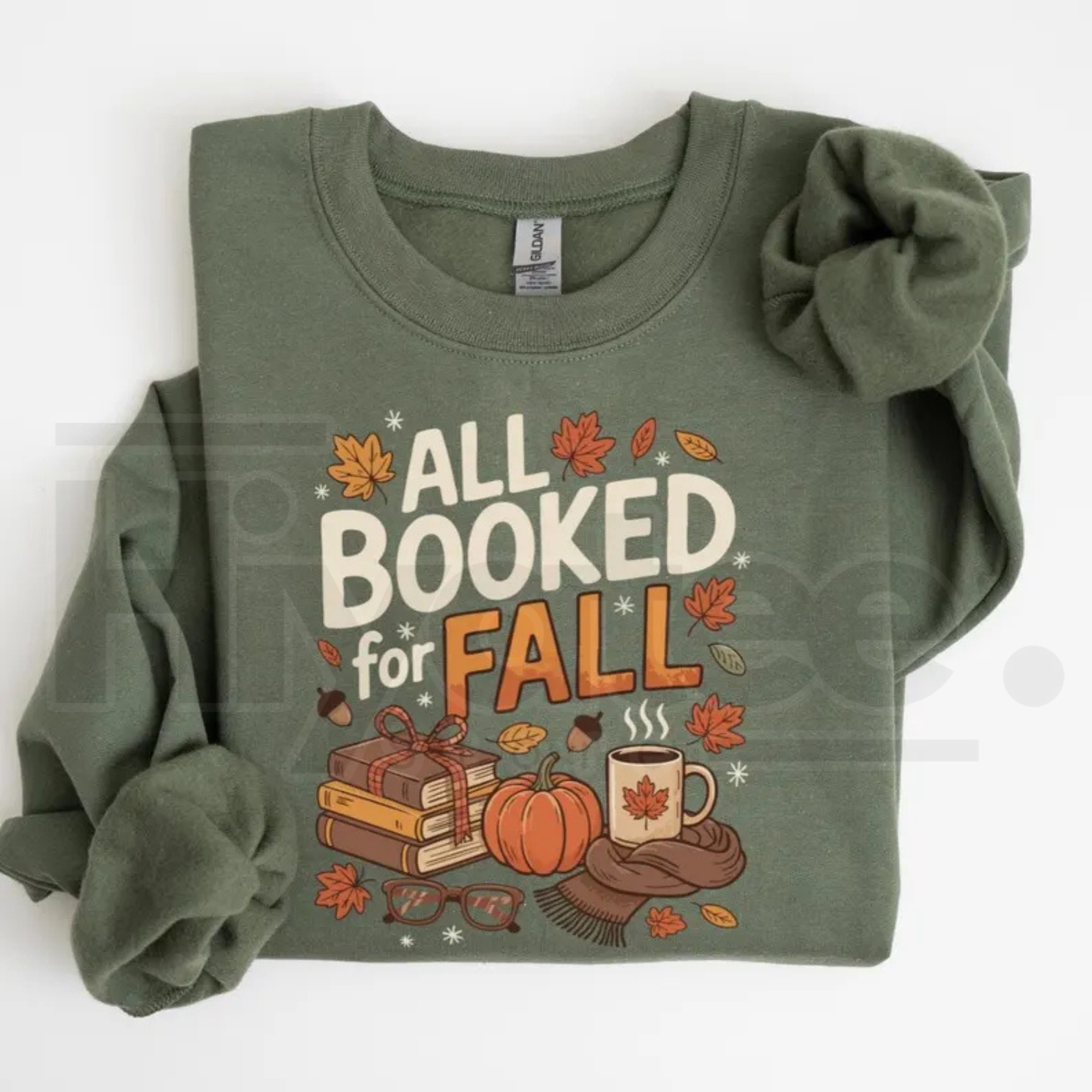 All Booked For Fall Sweatshirt – Bookish Autumn Reading Sweatshirt, Cute Book Lover Graphic Crewneck Pullover