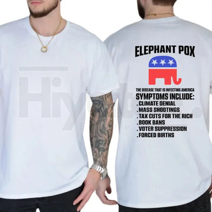 "Elephant Pox" – Funny Political Satire Graphic Top