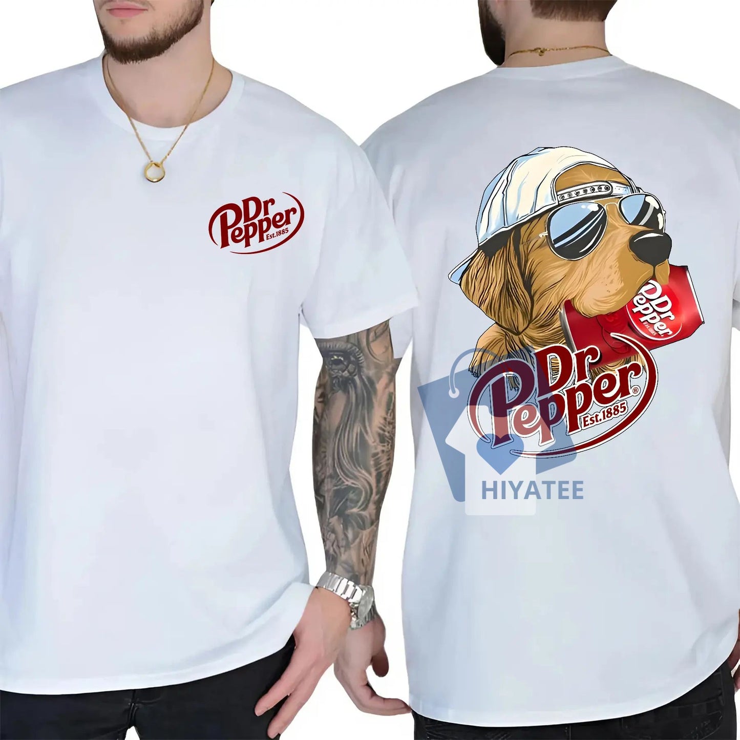Dr Pepper Golden Dog – Vintage 2-Sided Soda Graphic T-Shirt