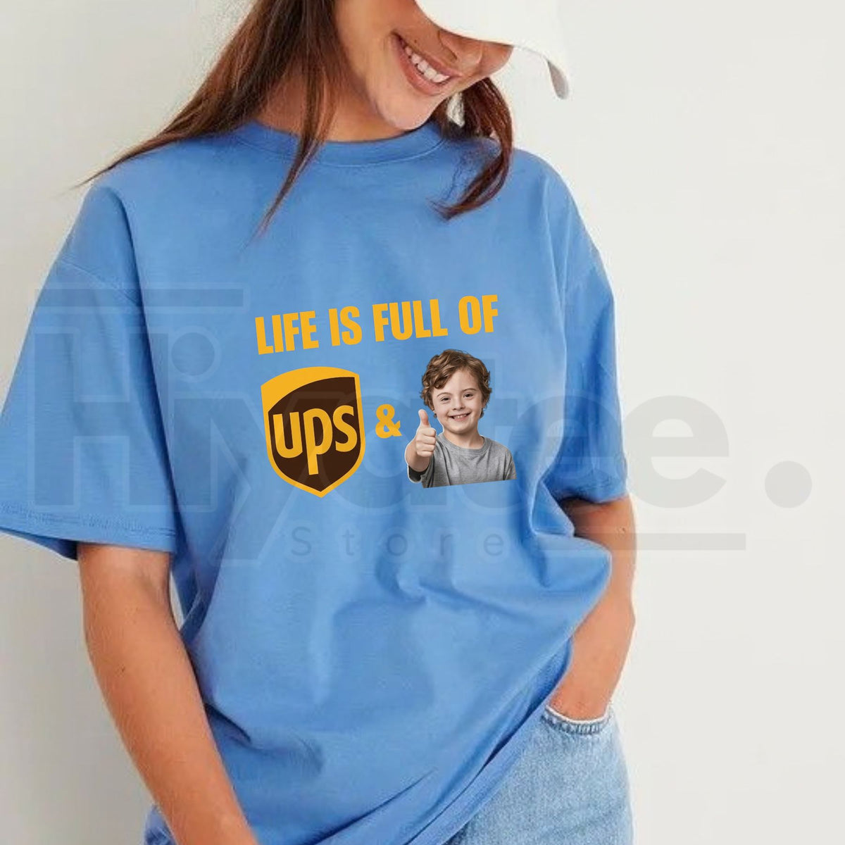 Life Is Full Of UPS & Thumbs Up Kid Meme T-Shirt – Funny Pun Graphic Tee