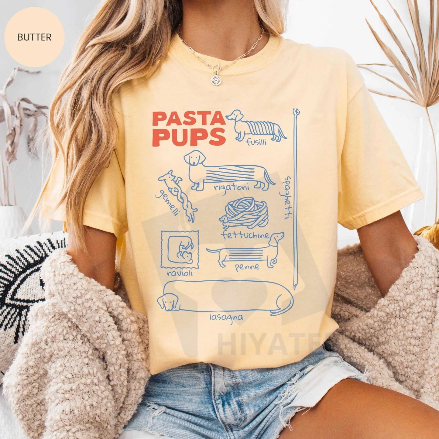 Comfort Colors Pasta Pups Tee – Funny Dachshund T-Shirt
