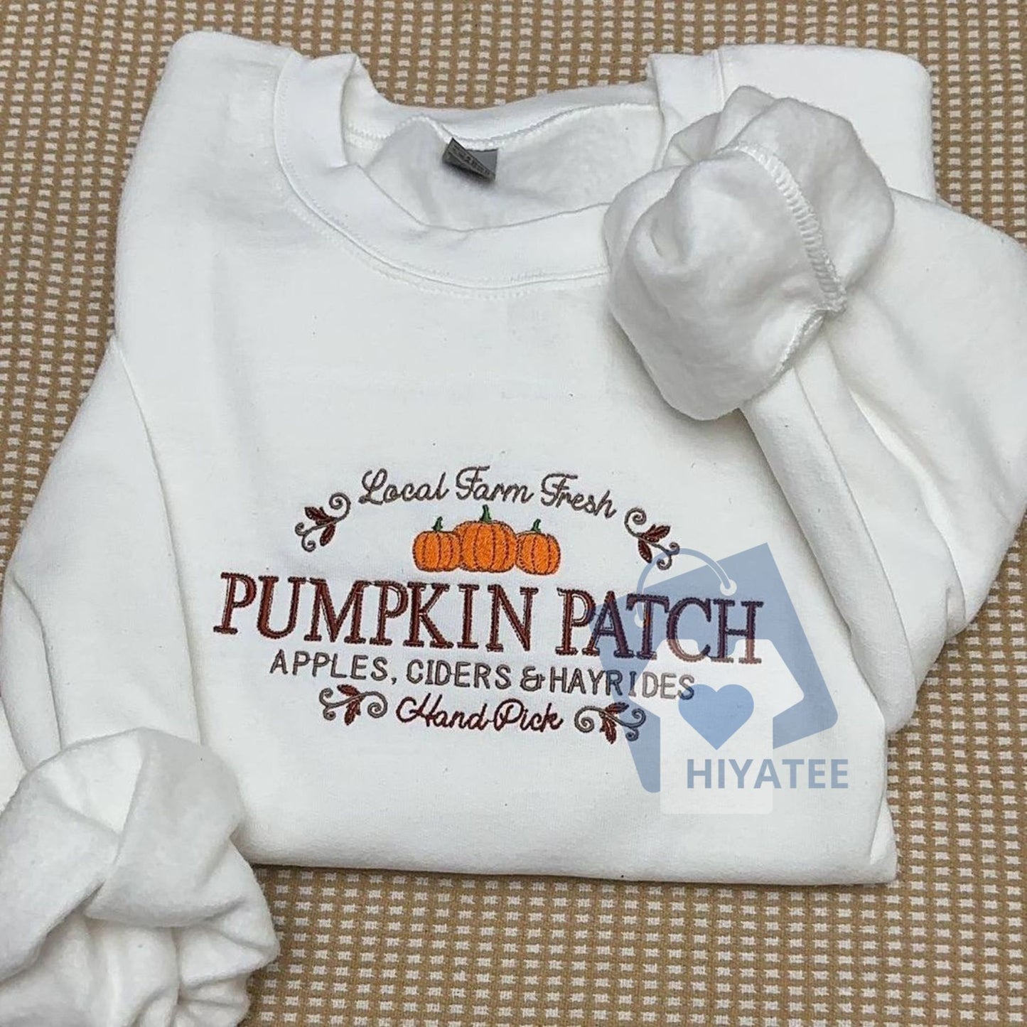 Pumpkin Patch Embroidered Sweatshirt – Cozy Fall Crewneck for Autumn Lovers & Pumpkin Season Fans