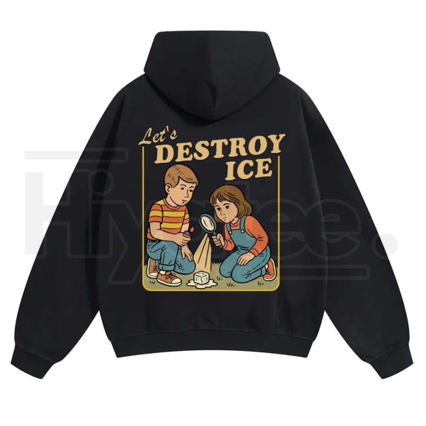Unisex "Destroy ICE" Hoodie – Satirical Political Graphic Streetwear