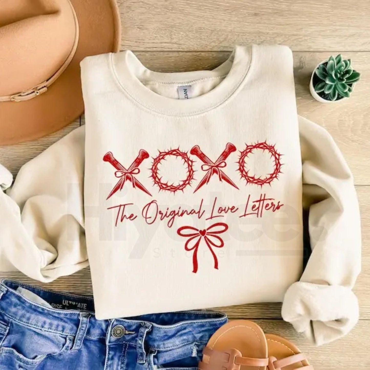 XOXO The Original Love Letters Sweatshirt: Christian Valentine’s Bow Shirt