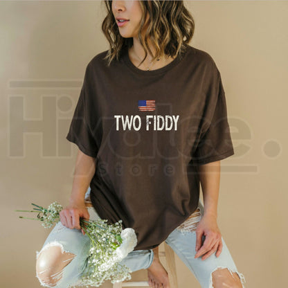 Two-Fiddy 250th Anniversary T-Shirt – Funny 4th of July Patriotic Tee, Humorous Independence Day Graphic Shirt for Men & Women