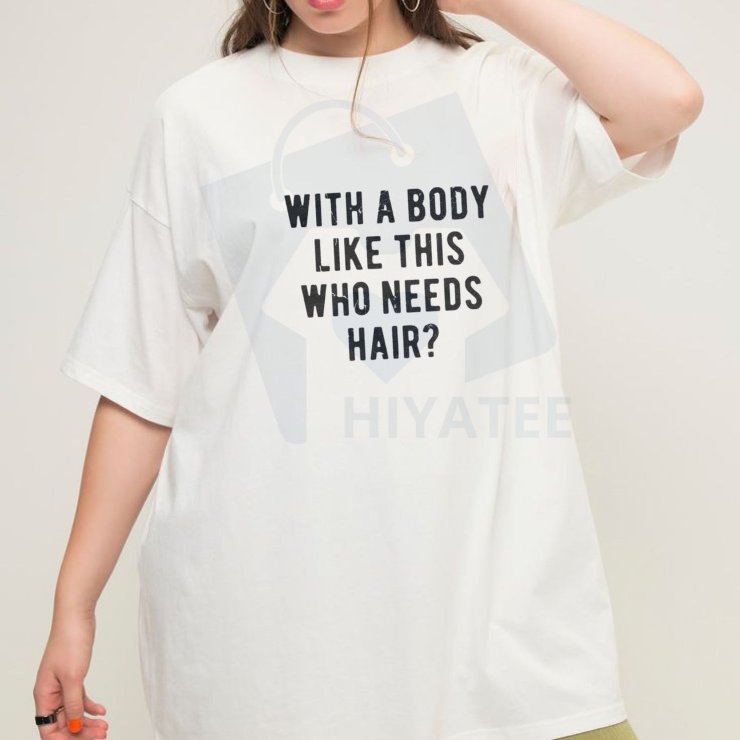 "With A Body Like This Who Needs Hair" T Shirt – Funny Balding Dad Bod Tee