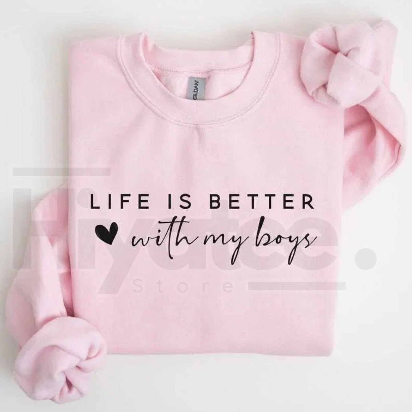 Life is Better With My Boys Sweatshirt: Mom of Boys Crewneck Mother's Day Gift