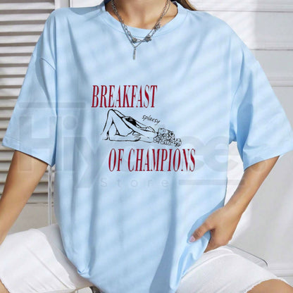 Breakfast Of Champions T-Shirt – Funny Sarcastic Retro Graphic Tee, Vintage Style Beer and Coffee Humor Unisex Premium Cotton Top