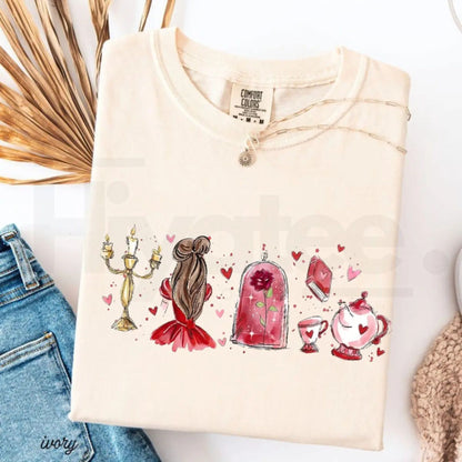 Comfort Colors® Fairy Tale Valentine Graphic Tee – Tale as Old as Time Shirt, Girly Aesthetic Girls Trip Tee