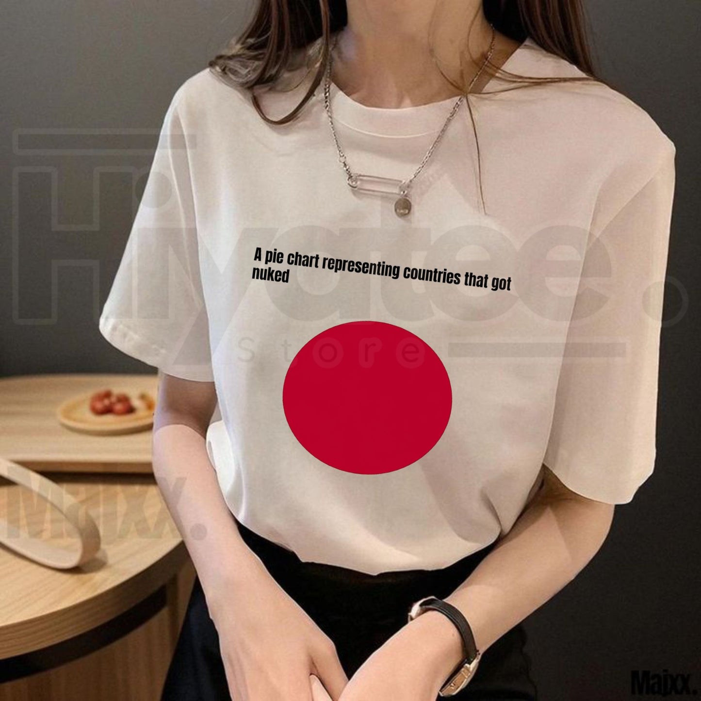Funny History Meme T-Shirt – Japan Flag Pie Chart Countries Got Nuked Graphic Tee
