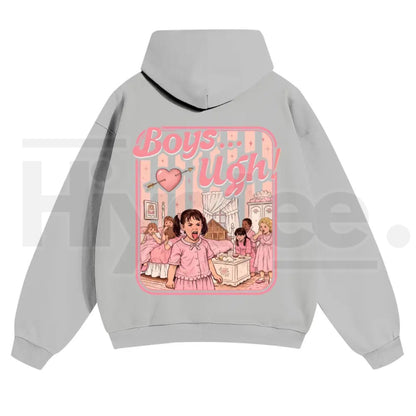 Unisex “Boys...Ugh!” 90s Movie Quote Hoodie – Funny Valentine's Streetwear Pullover, Retro Y2K Aesthetic Graphic Hoodie