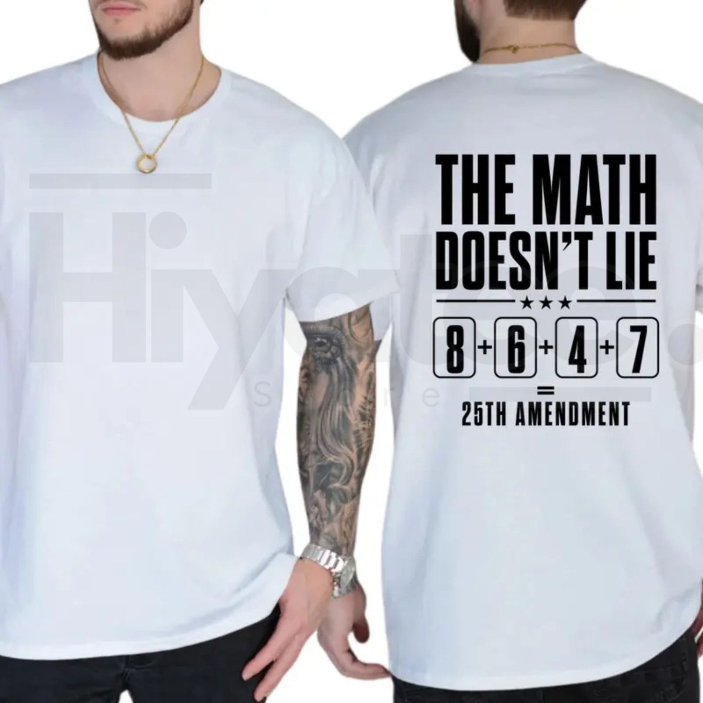The Math Doesn't Lie 25th Amendment T-Shirt – Funny Liberal Democrat 8647 Tee