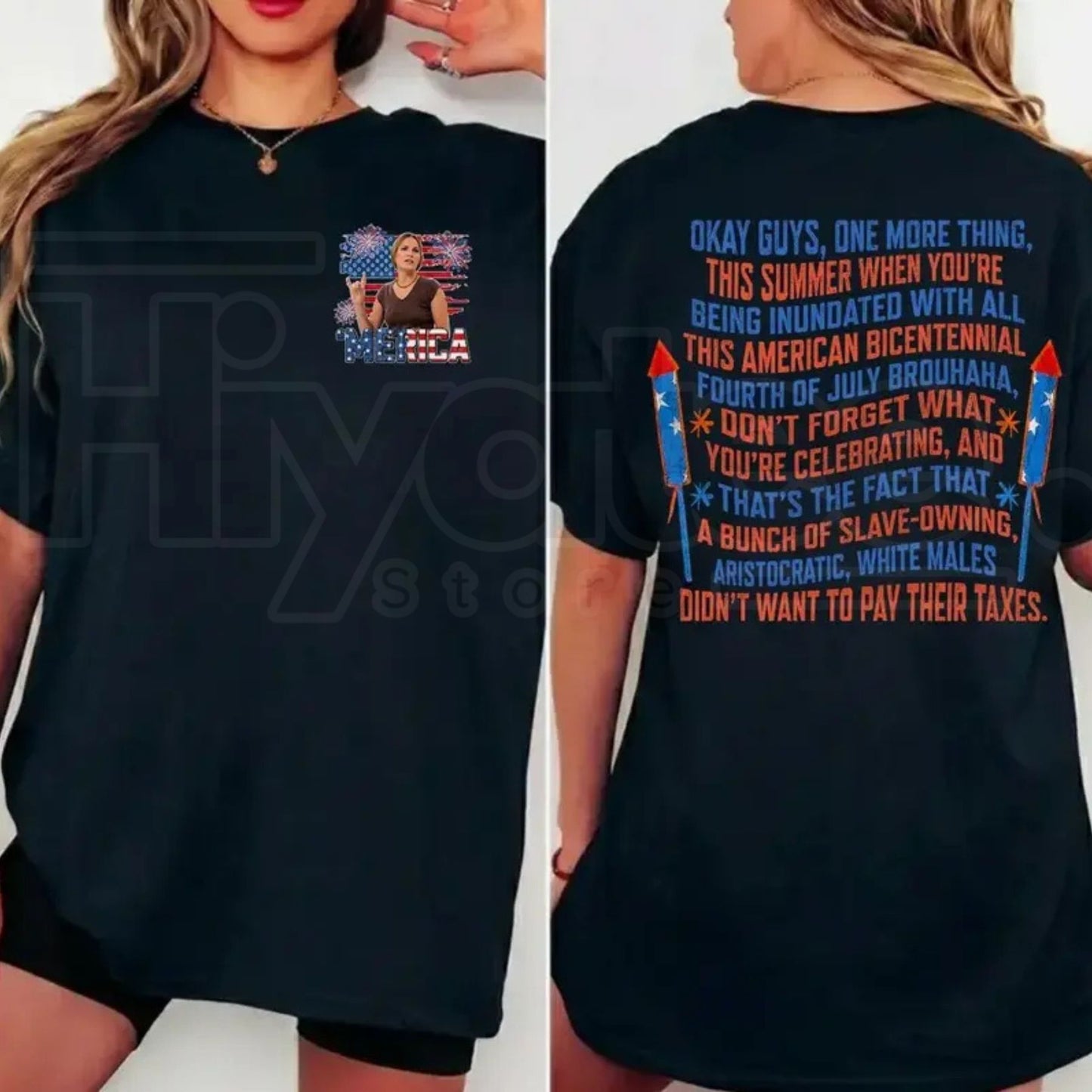 Dazed And Confused Ginny Stroud 2-Sided 4th of July T-Shirt – Patriotic Meme Shirt