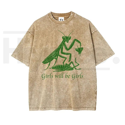 "Bad Omen" 230g Heavyweight Vintage Washed Streetwear Tee