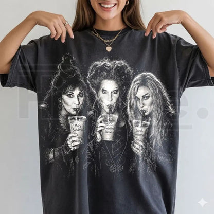 Comfort Colors Iced Coffee Halloween Characters Hocus Pocus Shirt