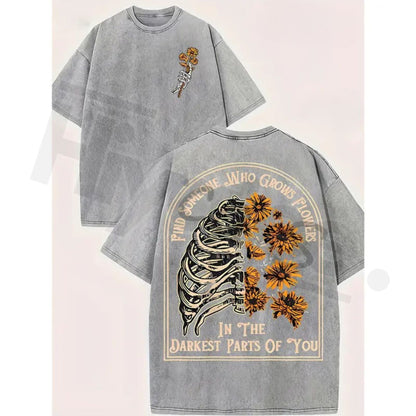Find Someone Who Grows Flowers Sunflowers Vintage Washed T-Shirt – 230g Heavyweight Streetwear