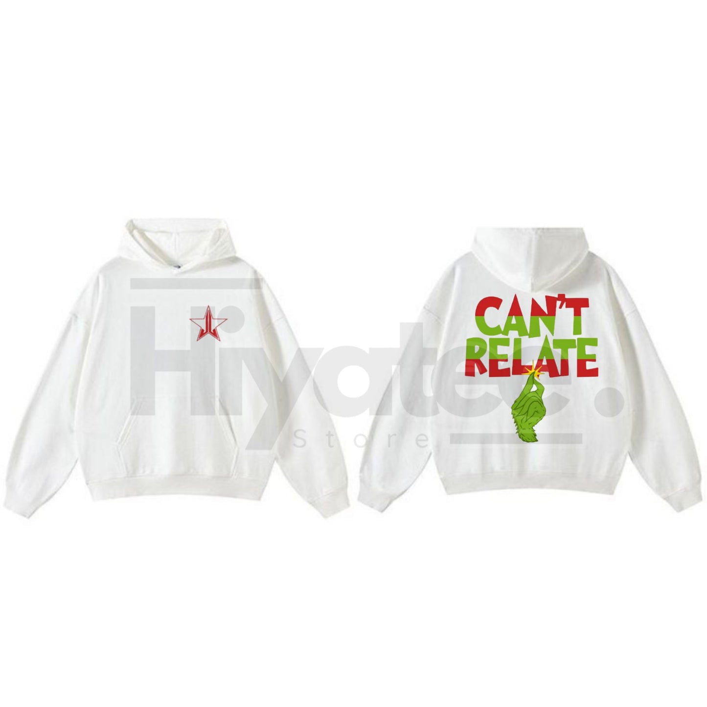 "Can't Relate" Holiday Hoodie – Funny Anti-Christmas Slogan Pullover, Grinch & Introvert Festive Apparel, Unisex