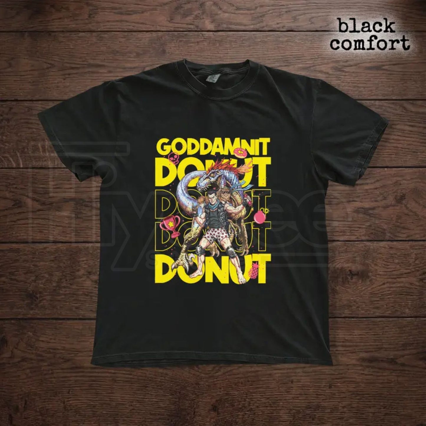 Comfort Colors® Goddamnit Donut T-Shirt – Funny Action Graphic Sci-Fi Tee