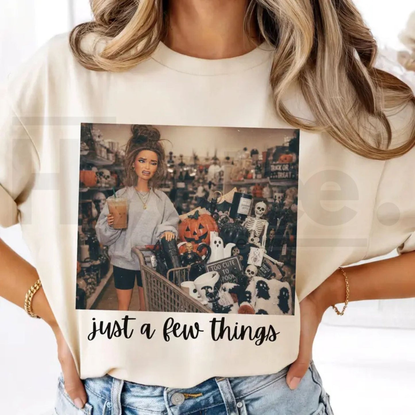 Comfort Colors Just A Few Things Halloween Doll Face T-Shirt