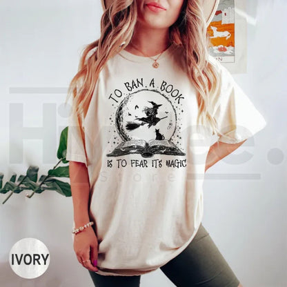 Comfort Colors Halloween Witch Book Shirt Reading Witch Library Gift