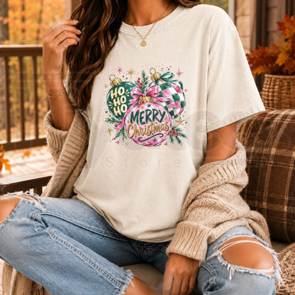 Comfort Colors Christmas Ornament T-Shirt – Trendy Holiday Graphic Tee for Women
