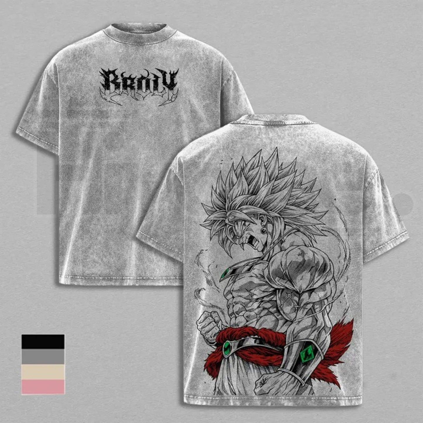 Legendary Saiyan Vintage Washed T-Shirt – Oversized Heavyweight Cotton Anime Graphic Tee