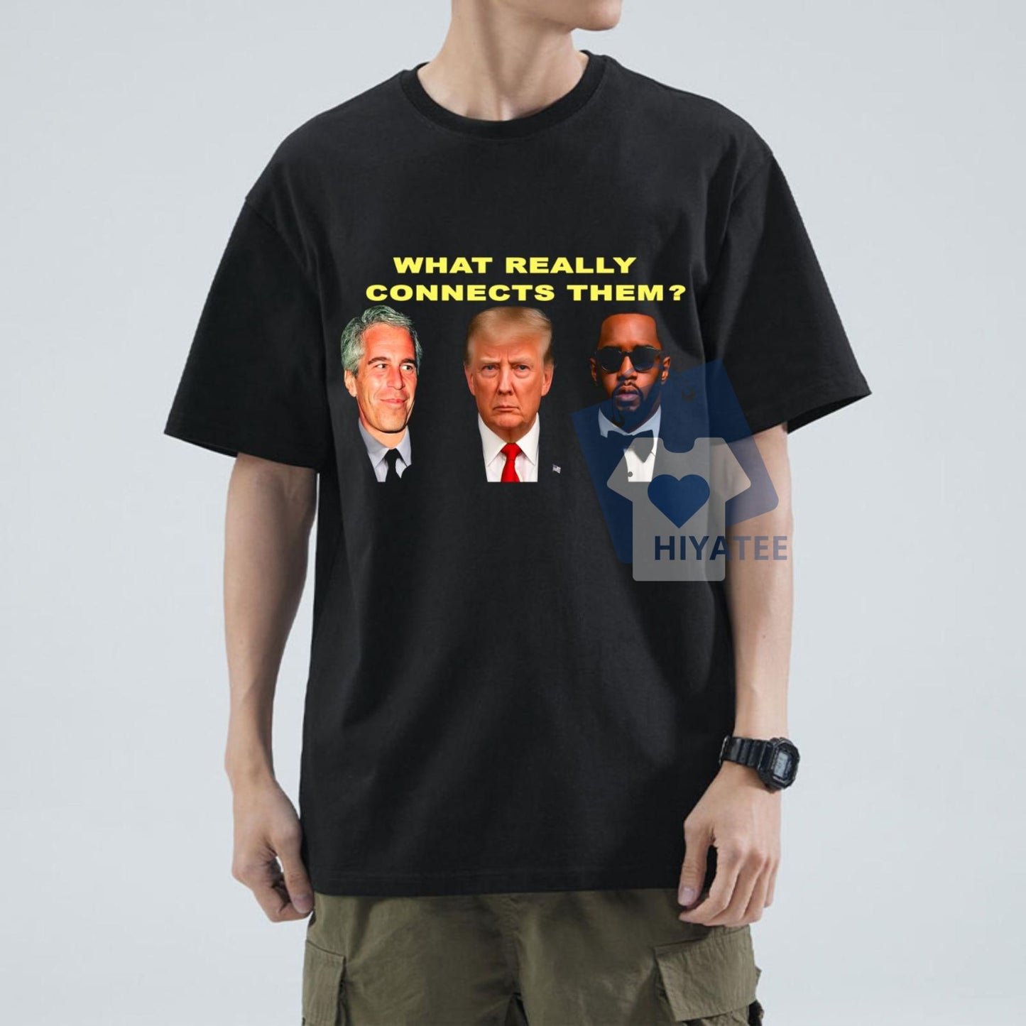 Trump, Diddy, Epstein – What Really Connects Them? Shirt – Statement American Graphic Tee, Unisex Political Conversation Starter