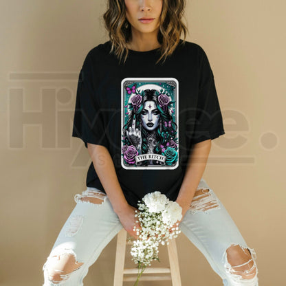 Men's Essential Ribbed Retro Sugar Skull Tarot Card T-Shirt – Made in USA