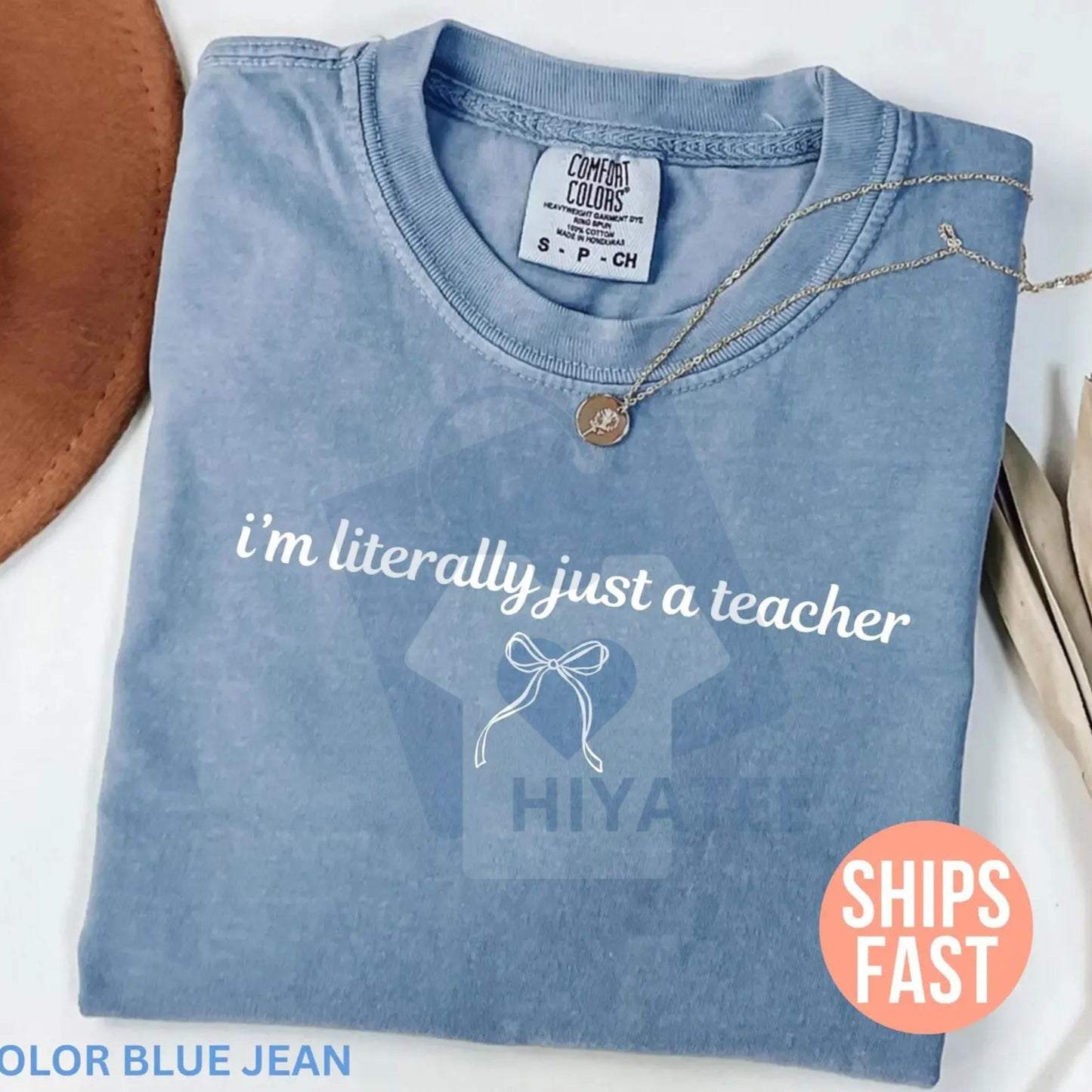Comfort Colors "I’m Literally Just a Teacher" Shirt – Funny Coquette Teacher Tee, Back to School, Teacher Appreciation Gift
