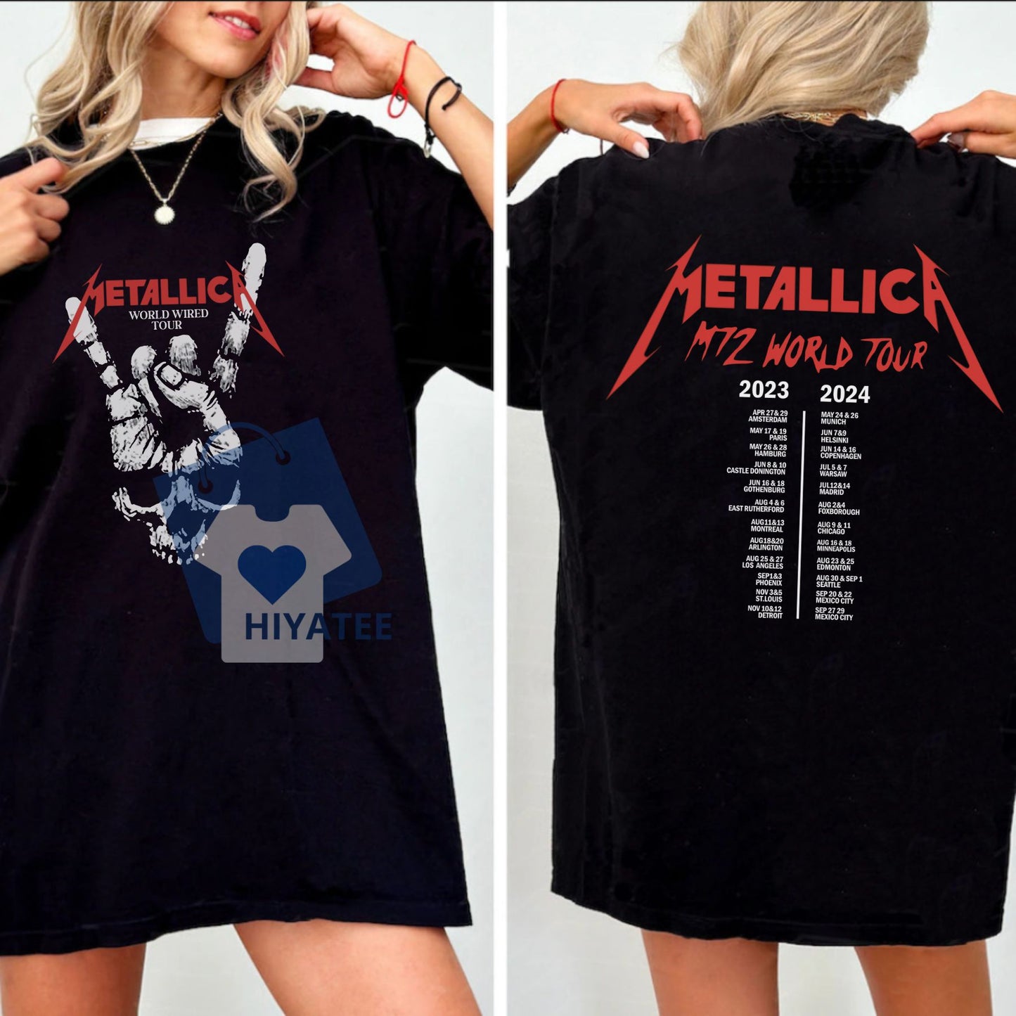 Metallica Metal Band Tour 2024 2 Side T-Shirt - Metallica Metal Band Unisex Shirt