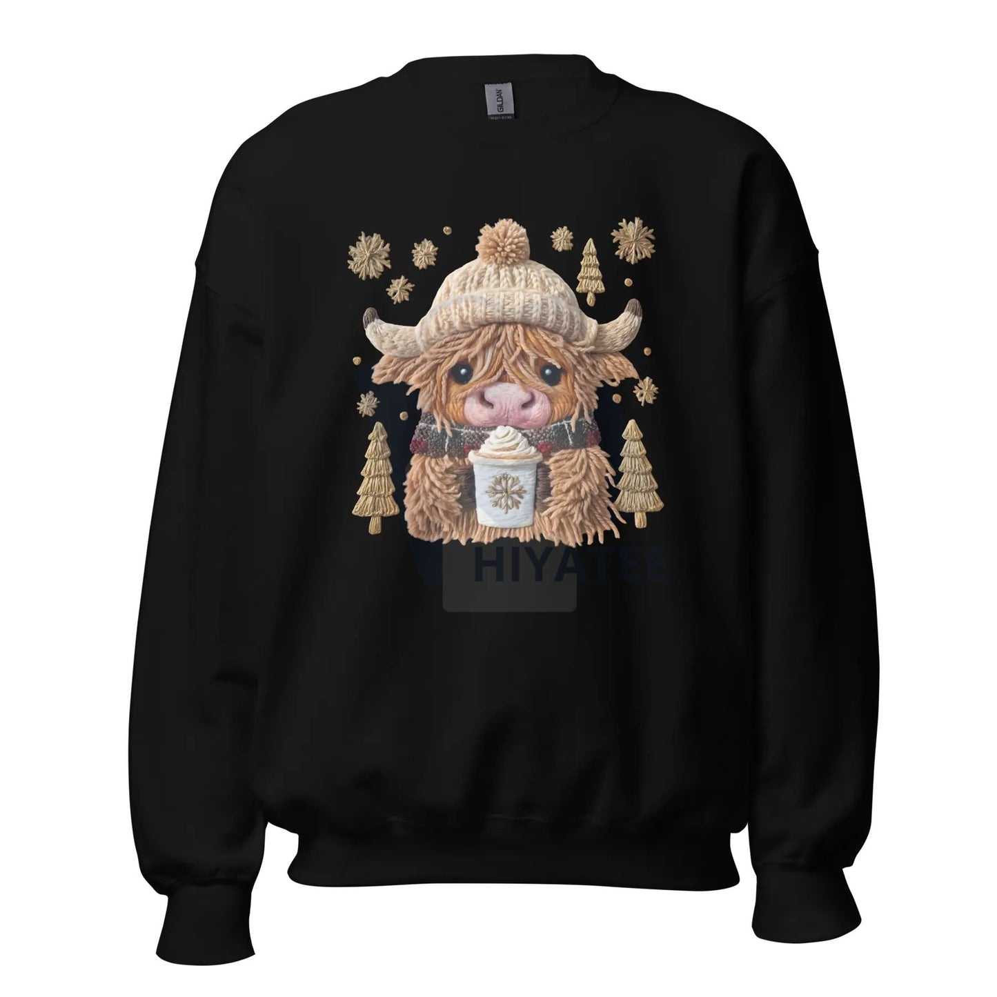 Hazel the Highland Cow Unisex Crewneck Sweatshirt: Cute Animal Graphic Pullover, Cozy Farm Aesthetic Top, Printed in the USA Gift