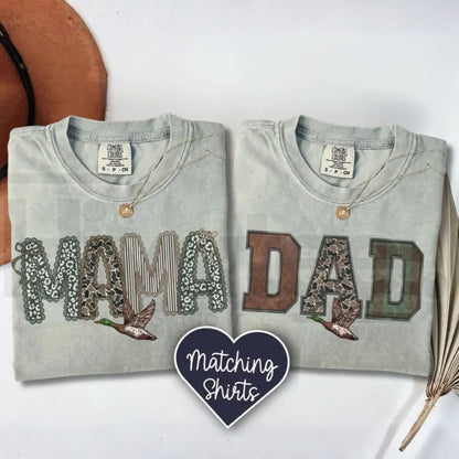 Comfort Colors Mom And Dad Camo Matching Pregnancy Announcement Tee
