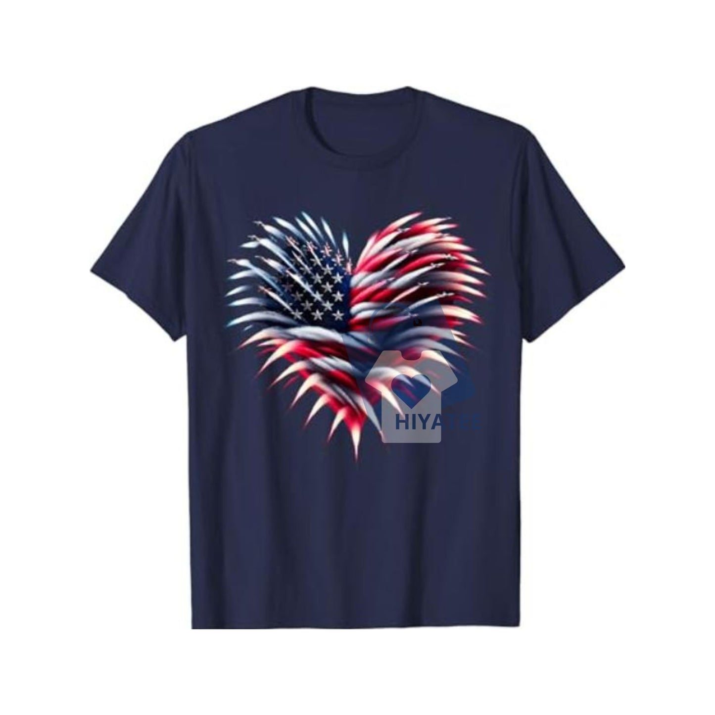 Retro Fighter Jet 4th of July Shirt – American Flag Heart Tee