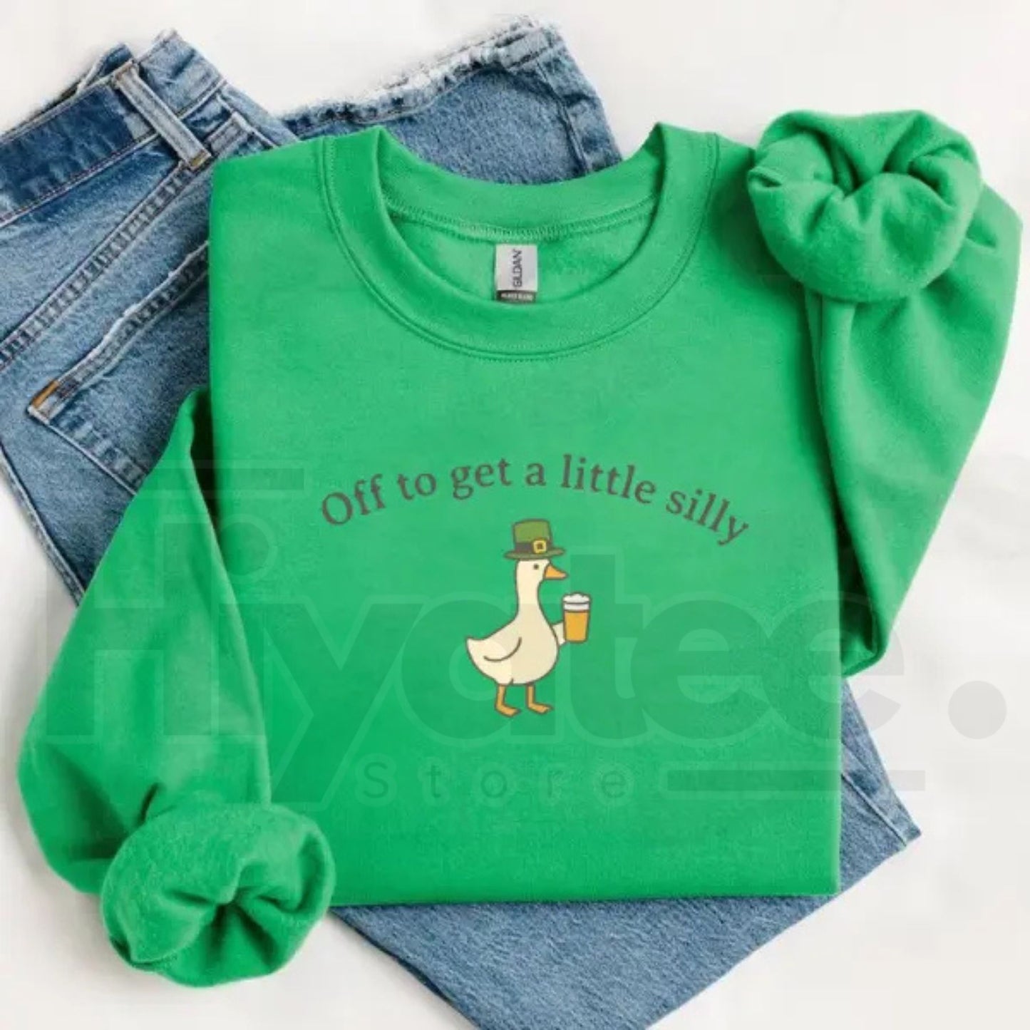 Comfort Colors St. Patrick’s Day Goose Sweatshirt: Funny Irish Crewneck