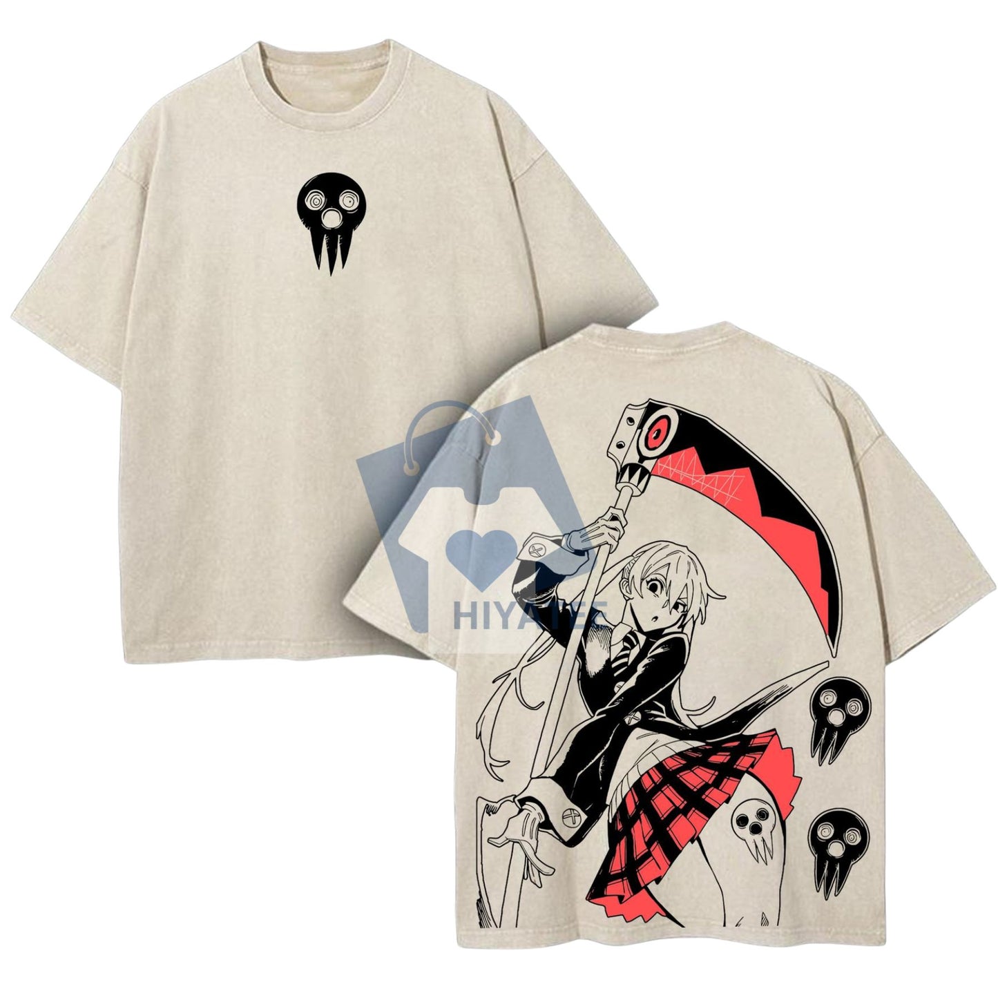 Maka Albarn x Soul Eater Vintage Washed Tee – Oversized Double-Printed Anime T-Shirt for Fans & Otakus