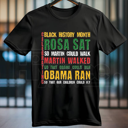 Celebrating Black History Month Premium T-Shirt – Rosa, Martin, Obama Graphic Tee
