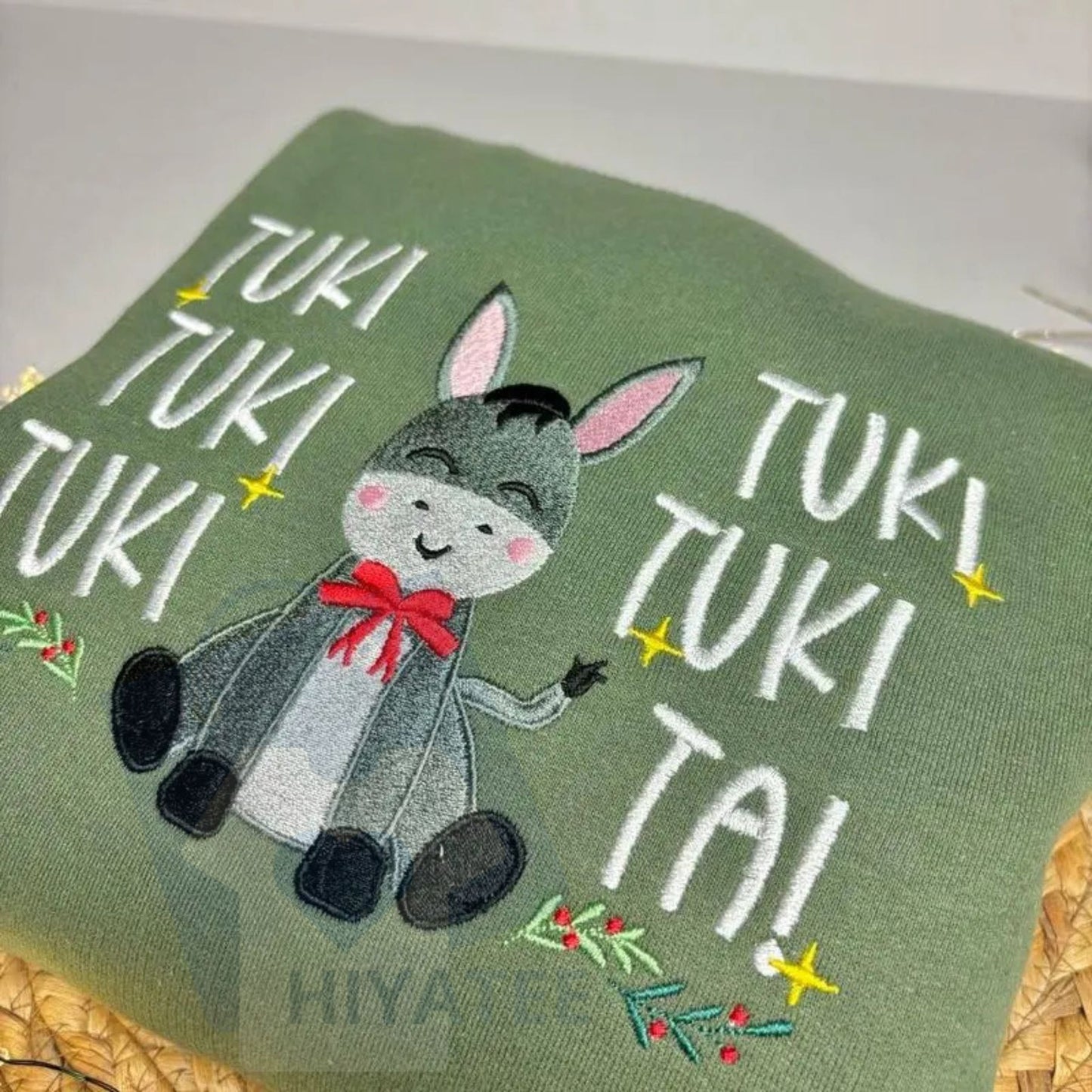 Mi Burrito Sabanero Tuki Tuki Tuki Embroidered Christmas Sweatshirt – Latinx Holiday Apparel