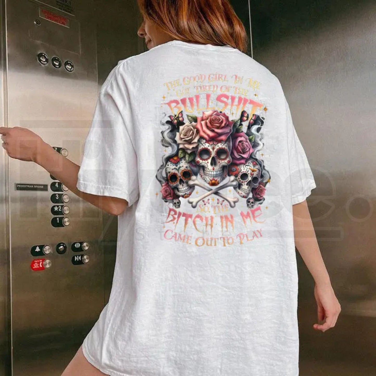 "The Good Girl In Me Got Tired" Lady's Skull T-Shirt – Edgy Sarcastic Women's Tee