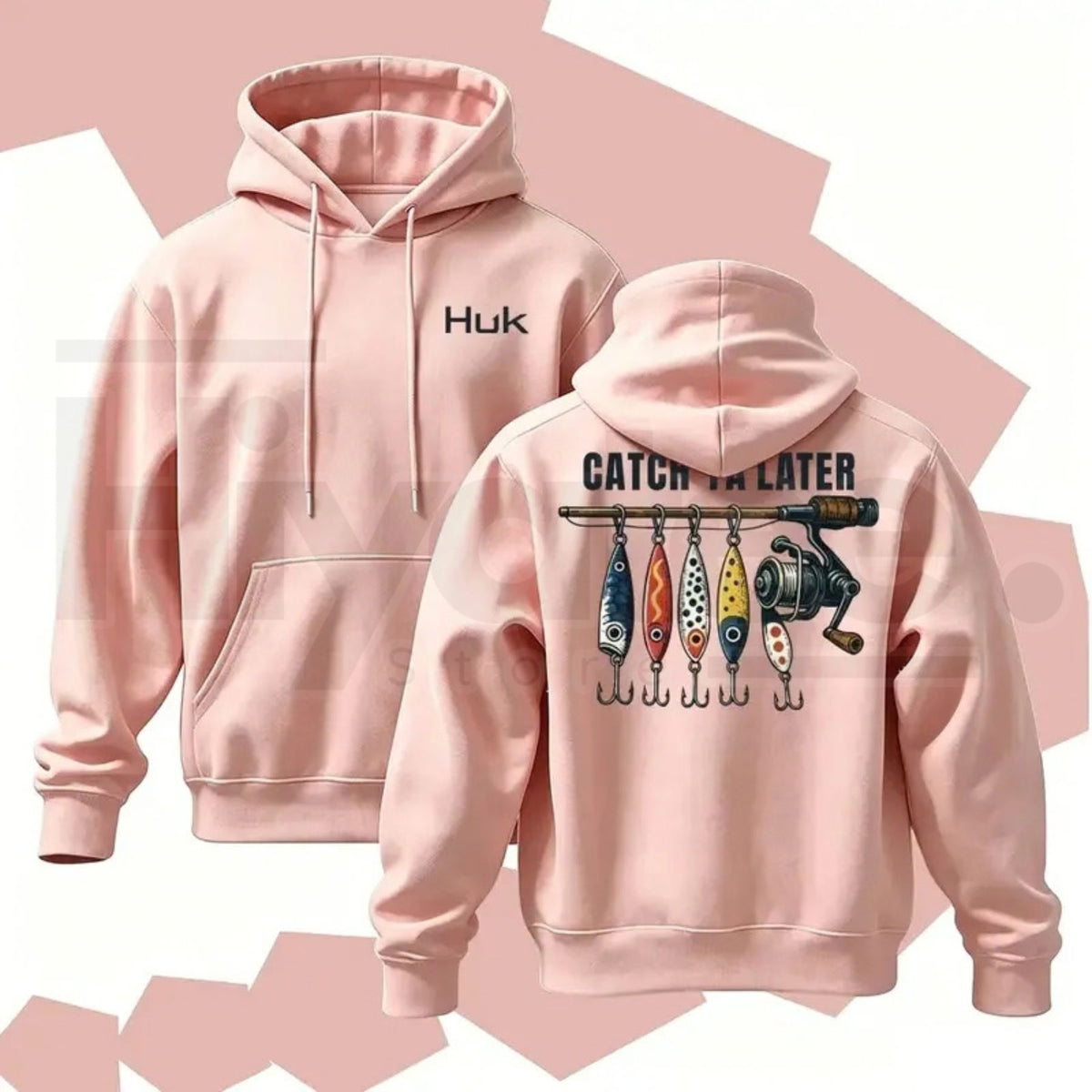 Menswear Classic Vintage American Retro Fishing Graphic Hoodie – Unisex Loose Pullover Casual Streetwear