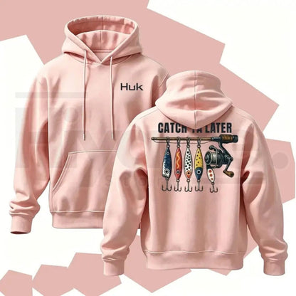 Menswear Classic Vintage American Retro Fishing Graphic Hoodie – Unisex Loose Pullover Casual Streetwear