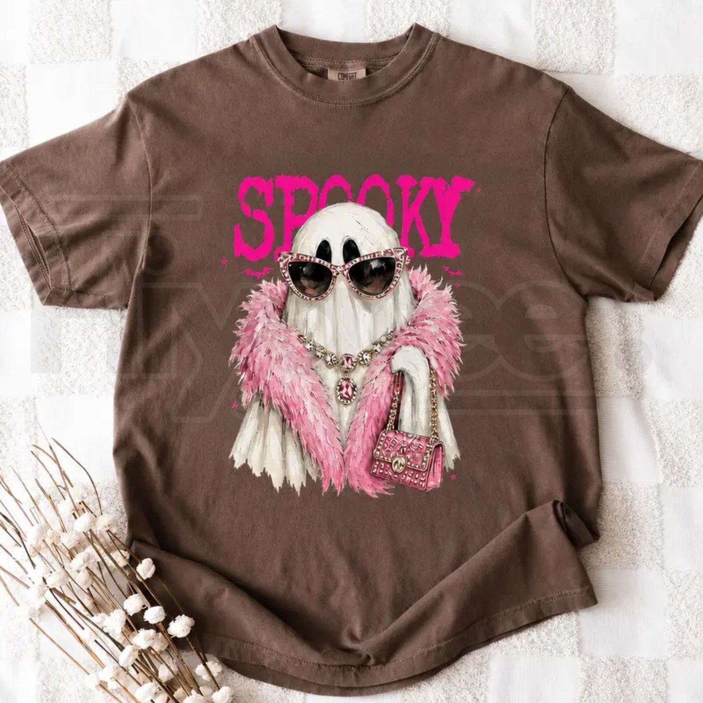 Comfort Colors Spooky Ghost With Boa Shirt
