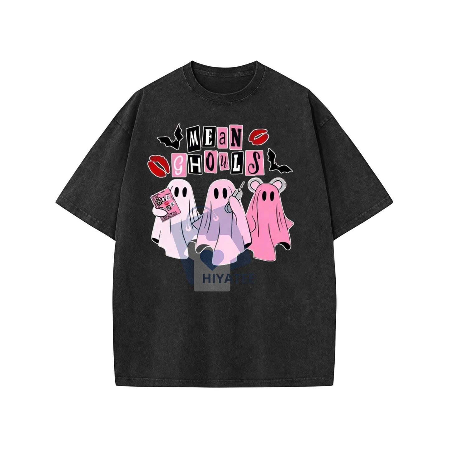 "Mean Ghouls" Halloween T-Shirt – Vintage Washed Unisex Tee, Spooky Graphic, Loose Fit Streetwear
