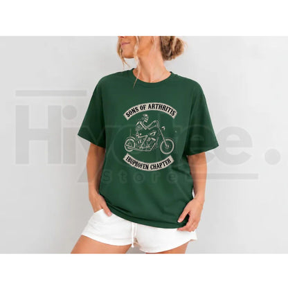 Sons Of Arthritis Ibuprofen Chapter T-Shirt – Funny Biker Skeleton Graphic Tee