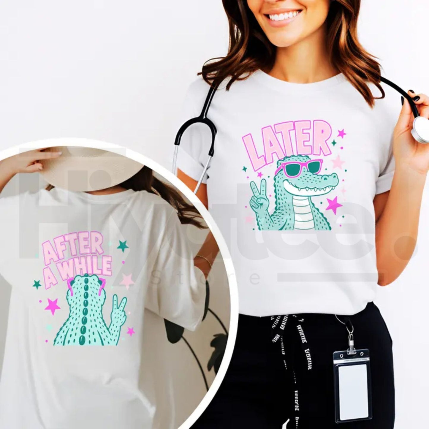 Later Alligator Vintage Graphic T-Shirt – After A While Crocodile Funny Retro Tee
