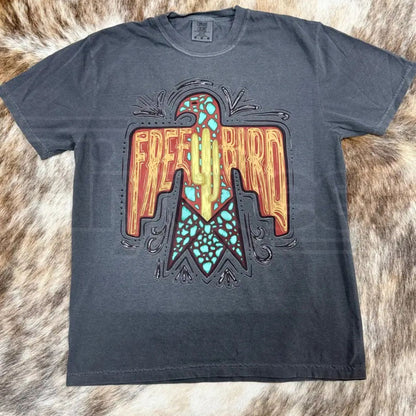 Comfort Colors® Free Bird Western Graphic Tee – Oversized Retro Desert T-Shirt